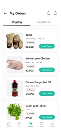 My orders — DailyMart screen