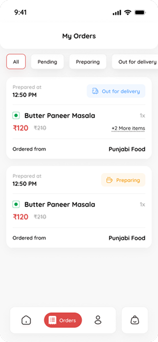 My orders — Eater screen