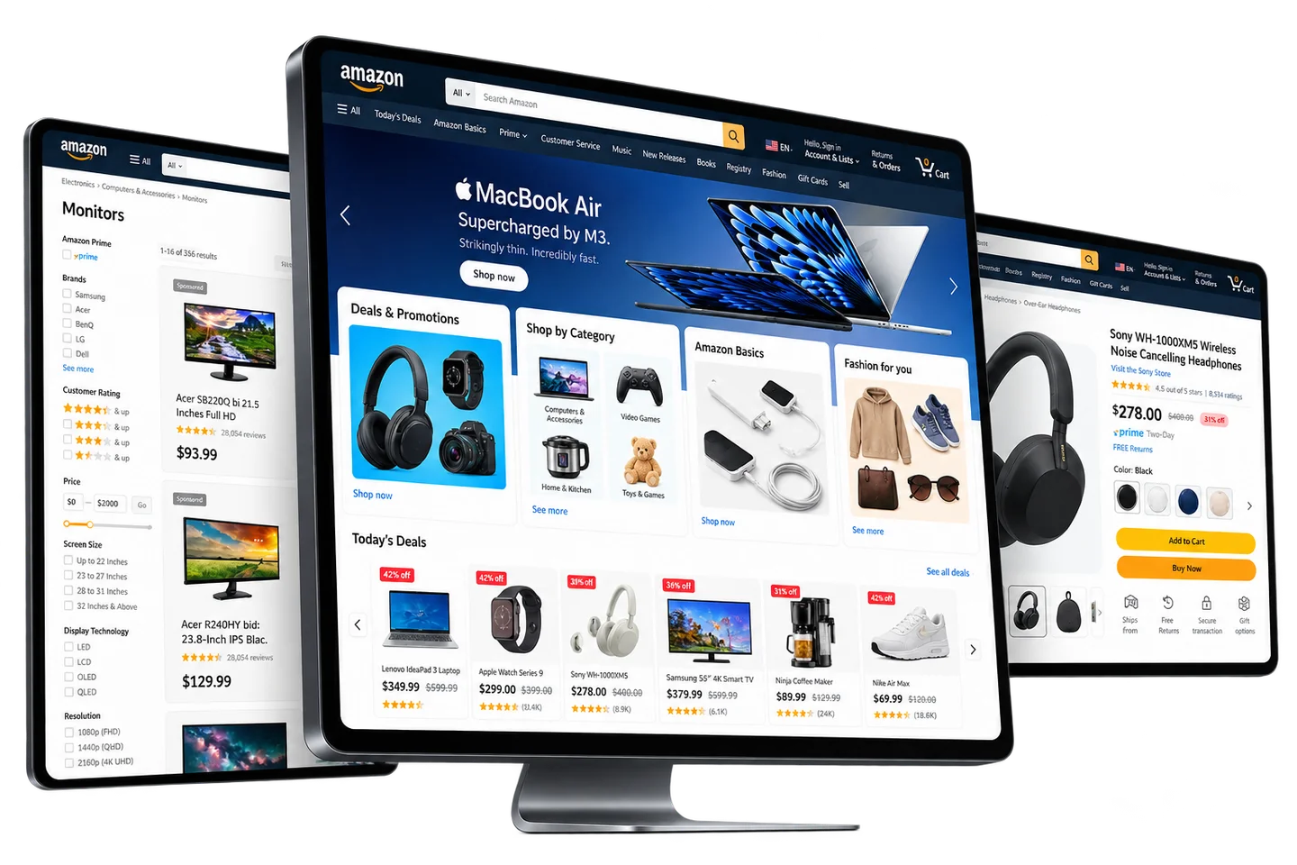 Amazon product discovery and checkout concept
