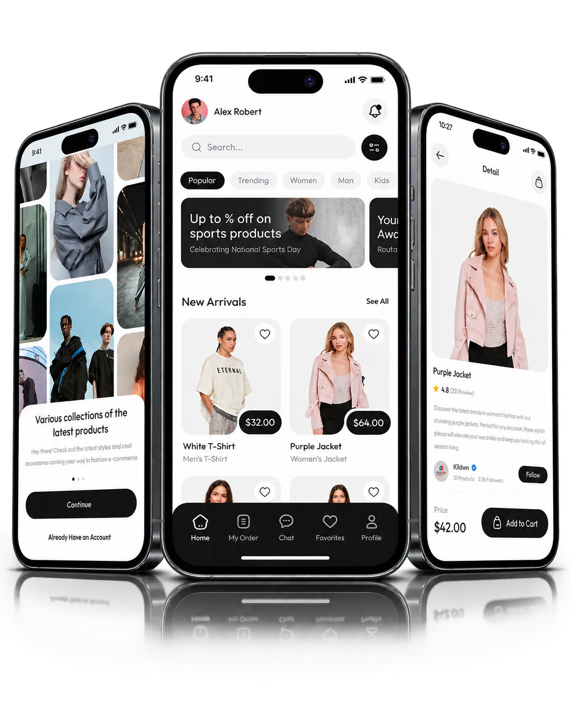 GoCart commerce app screens