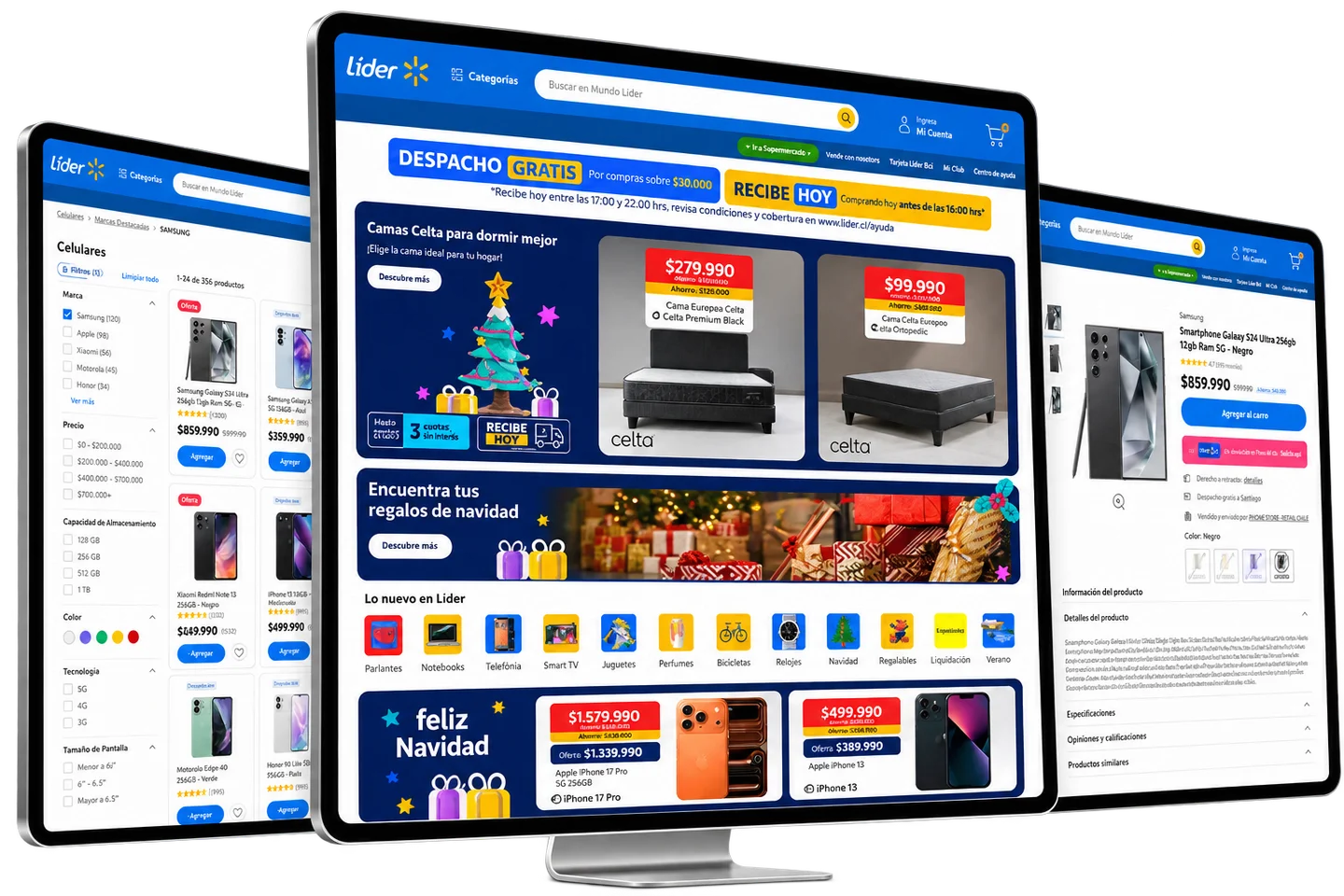 Líder product and cart interface
